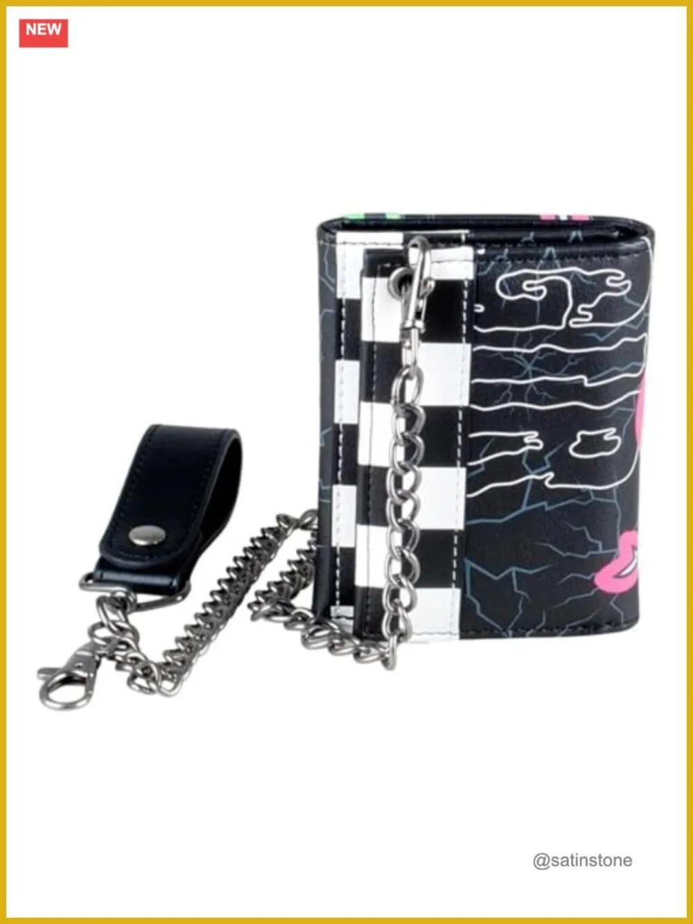 Classic Invader Zim Gir Characters Trifold Chain Wallet PU Leather